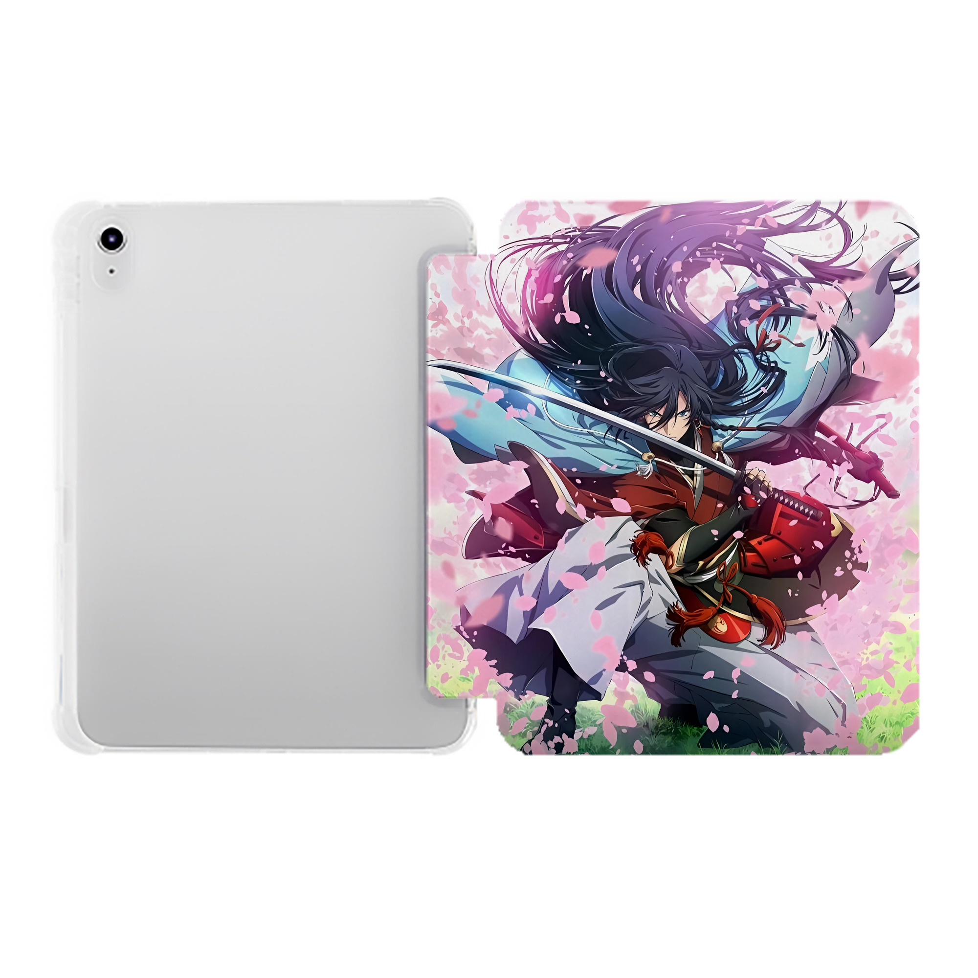 （画像用） 刀剣乱舞 Touken Ranbu IPad ケース ペン収納付き 三つ折りスタンド PUレザー×シリコン 対応機種9.5/10.5/10.9インチ